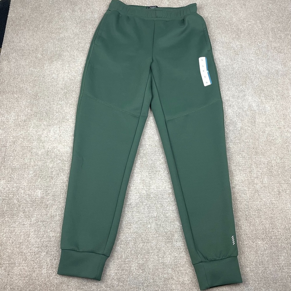 Balance Collection Jogger Pants Mens S Green Elastic Waist Tapered Leg Running